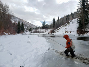 Yampa Gear Fly Fishing in the snow